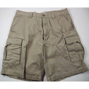 Perry Ellis Cotton Cargo Shorts Khaki Flat Front Men’s Size 36" Waist NWT